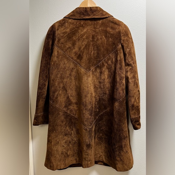 C O Ericson & Co Sweden Cognac Suede Leather Coat Women’s Size 6/8 - Picture 2 of 6